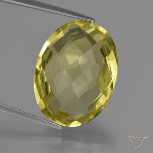 16.43 ct Yellow Quartz, 20.1 x 15.2 mm Oval Checkerboard From Brazil, Photo A