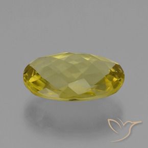 14.16 ct Yellow Quartz Stone, Natural Quartz in Oval Checkerboard (double sided) Shape for Sale