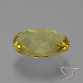 15.41 ct Yellow Quartz Stone, Natural Quartz in Oval Checkerboard (double sided) Shape for Sale