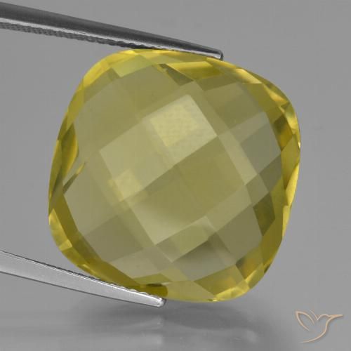 25.83ct Natural Pineapple Yellow Quartz, Cushion, VVS