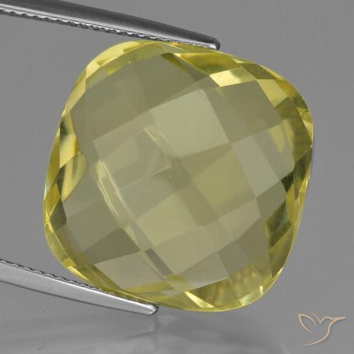 26.65ct Natural Pineapple Yellow Quartz, Cushion, VVS