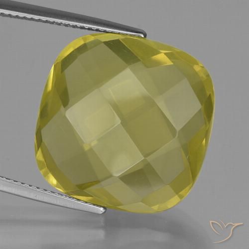 26.94ct Natural Medium-Light Yellow Quartz, Cushion, VVS, Photo A