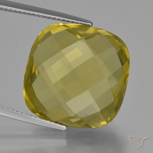 25.94ct Natural Light Yellow Quartz, Cushion, VVS-VS