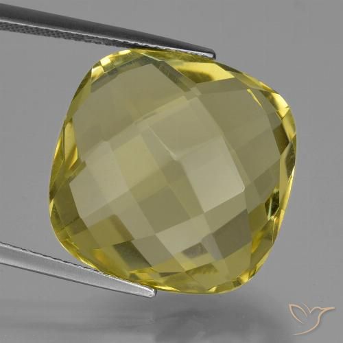 25.97ct Natural Pineapple Yellow Quartz, Cushion, VVS