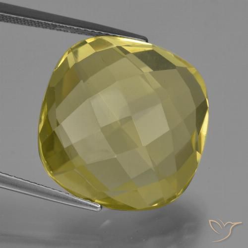 27.25ct Natural Light Yellow Quartz, Cushion, VVS-VS