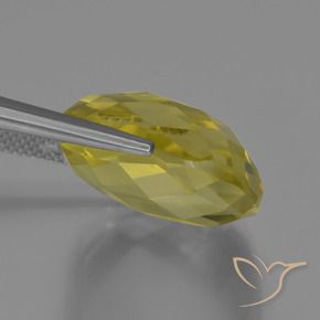 Quartz Gemstone in 19.9 x 19.2 mm Size for Sale, Quartz Stone in Light Yellow Color