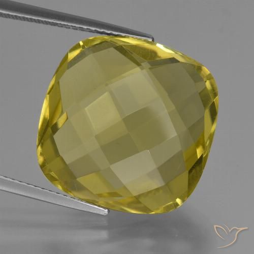 26.11ct Natural Medium-Light Yellow Quartz, Cushion, VVS-VS