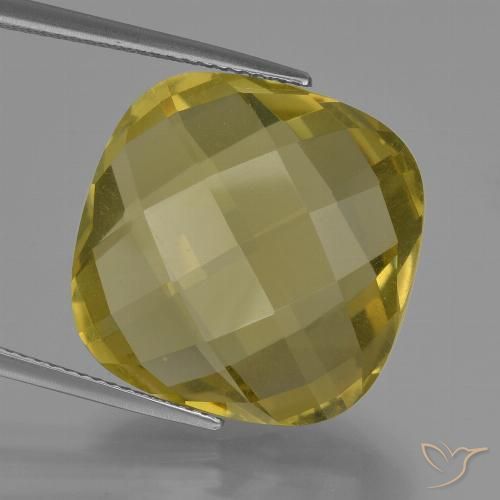25.51ct Natural Light Yellow Quartz, Cushion, VVS