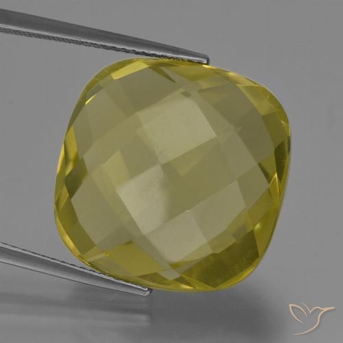 27.19ct Natural Light Yellow Quartz, Cushion, VVS-VS