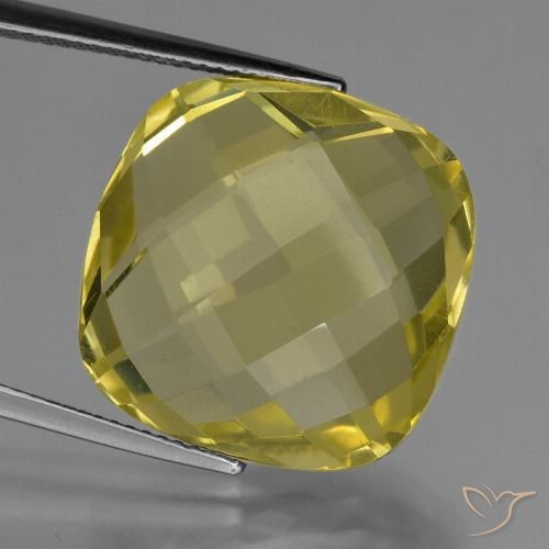 24.91ct Natural Pineapple Yellow Quartz, Cushion, VVS-VS