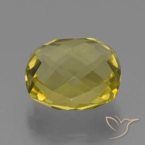 24.91 ct Yellow Quartz Stone, Natural Quartz in Cushion Checkerboard (double sided) Shape for Sale