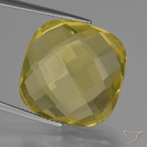 27.80ct Natural Medium-Light Yellow Quartz, Cushion, VVS-VS