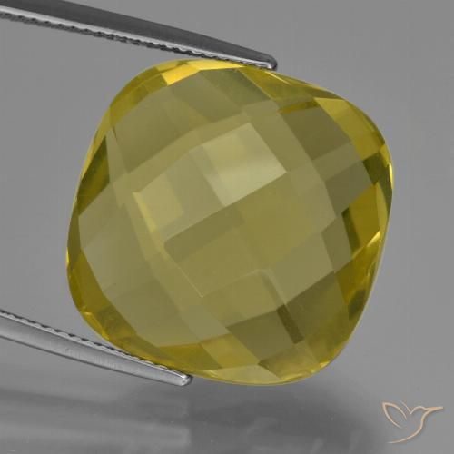 27.40ct Natural Pineapple Yellow Quartz, Cushion, VVS-VS