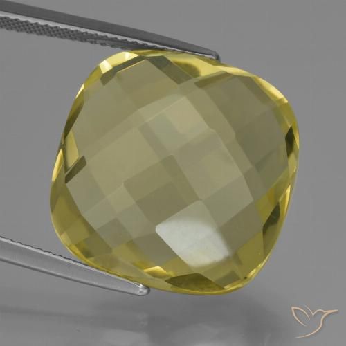 26.72ct Natural Light Yellow Quartz, Cushion, VVS