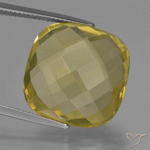 27.38ct Natural Light Yellow Quartz, Cushion, VVS