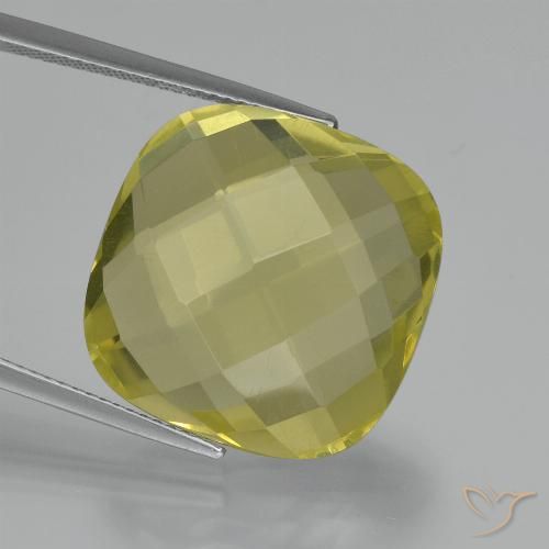27.42ct Natural Light Yellow Quartz, Cushion, VVS-VS
