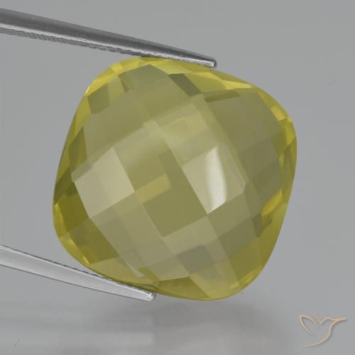 27.69ct Natural Light Yellow Quartz, Cushion, VVS-VS