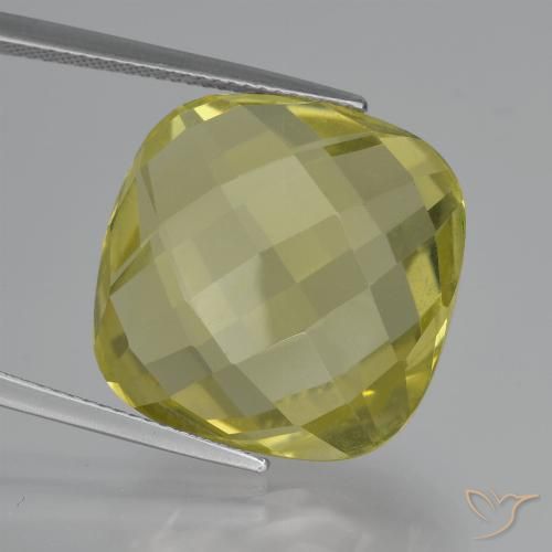 26.82ct Natural Pineapple Yellow Quartz, Cushion, VVS