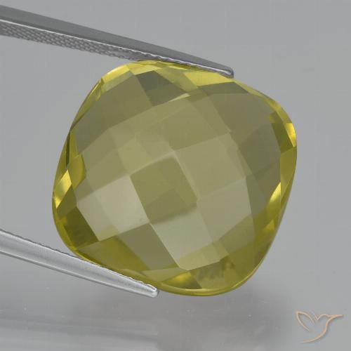 27.26ct Natural Light Yellow Quartz, Cushion, VVS-VS