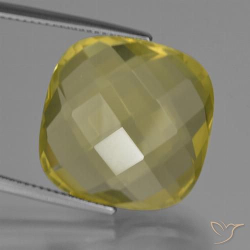 25.35ct Natural Pineapple Yellow Quartz, Cushion, VVS-VS