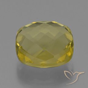 25.35 ct Yellow Quartz Stone, Natural Quartz in Cushion Checkerboard (double sided) Shape for Sale