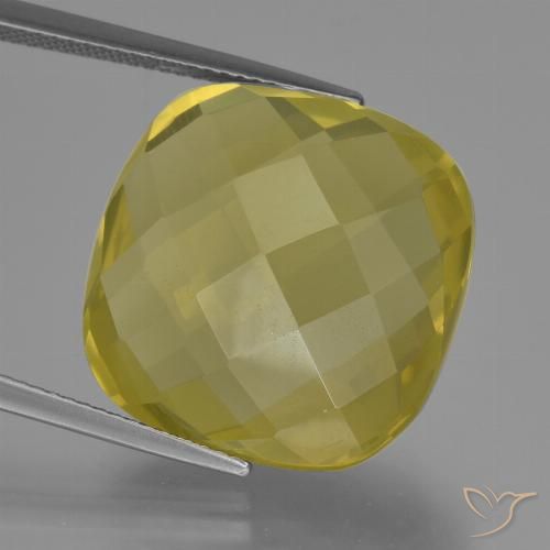 26.50ct Natural Pineapple Yellow Quartz, Cushion, VS
