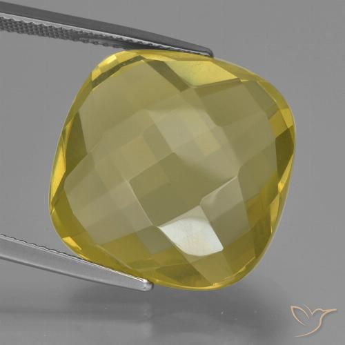 26.30ct Natural Medium-Light Yellow Quartz, Cushion, VS