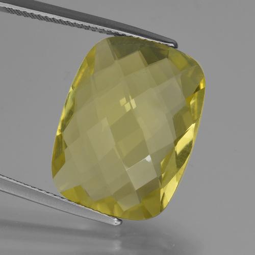 Giallo chiaro Quarzo Gem - 15ct Scacchiera di cuscino (a doppia faccia) (ID: 417362)