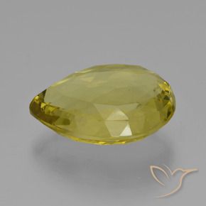30.31 ct Yellow Quartz Stone, Natural Quartz in Pear Double-Sided Checkerboard Shape for Sale