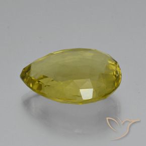 30.43 ct Yellow Quartz Stone, Natural Quartz in Pear Double-Sided Checkerboard Shape for Sale