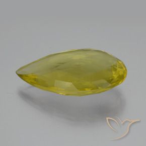 47.98 ct Yellow Quartz Stone, Natural Quartz in Pear Double-Sided Checkerboard Shape for Sale