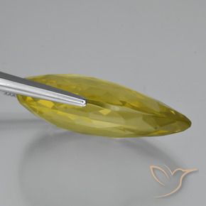 Quartz Gemstone in 35.9 x 22.2 mm Size for Sale, Quartz Stone in Light Yellow Color