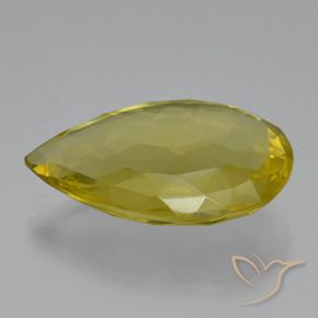 54.86 ct Yellow Quartz Stone, Natural Quartz in Pear Double-Sided Checkerboard Shape for Sale