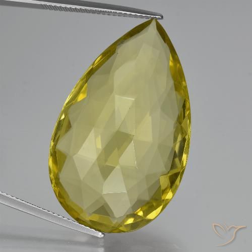 48.88ct Natural Pineapple Yellow Quartz, Pear Shape, VVS-VS