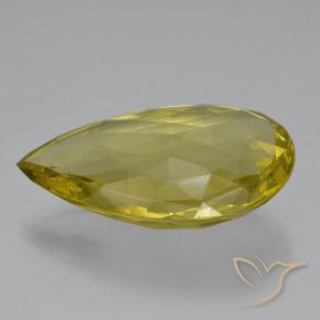 48.88 ct Yellow Quartz Stone, Natural Quartz in Pear Double-Sided Checkerboard Shape for Sale