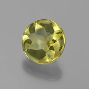 3.95 ct Yellow Quartz Stone, Natural Quartz in Round Buff-Top Shape for Sale