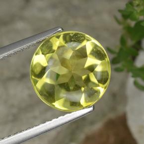 3.48 ct Yellow Quartz Gemstone, Quartz Gem in Round Buff-Top Shape for Sale.