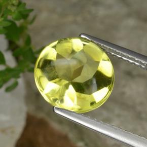 3.48 ct Yellow Quartz Stone, Natural Quartz in Round Buff-Top Shape for Sale