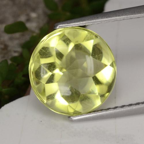 Light Greenish Yellow Quartz Gem - 3.6ct Round Buff-Top (ID: 417409)