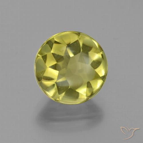 3.87 ct Yellow Quartz, 10.2 mm Round Buff Top From Brazil, Photo A