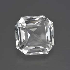 Clear White Quarz Edelstein - 9.2ct Oktagon Scheren Schliff (ID: 417479)