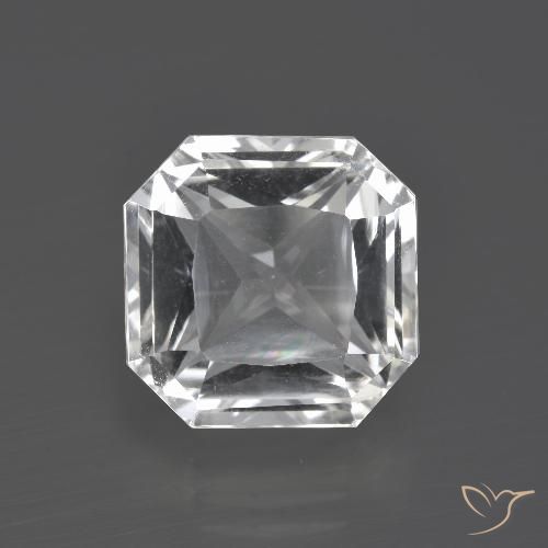 8.02 ct White Quartz, 11.7 x 11.6 mm Octagon Cut From Brazil, Photo A