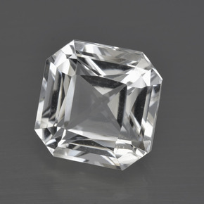 5.42 ct White Quartz Stone, Natural Quartz in Octagon / Scissor Cut Shape for Sale