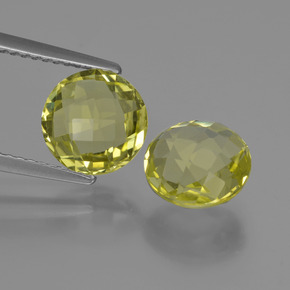 3.86 ct Yellow Quartz Gemstone, Quartz Gem in Round Checkerboard (double sided) Shape for Sale.