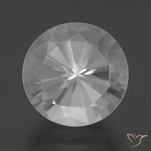 7.59ct Natural White Quartz, Round, VVS-VS