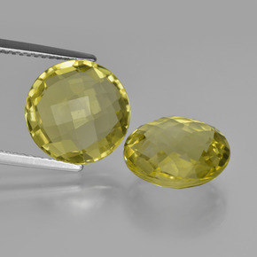 10ct Round Checkerboard (double sided) Lemon Quartz for sale thumb image of 10ct Round Checkerboard (double sided) Lemon Quartz (ID: 417685)