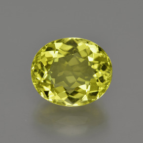 5.27 ct Yellow Quartz Gemstone, Quartz Gem in Oval Facet Shape for Sale.