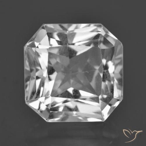 Clear White Quarz Edelstein - 8.5ct Oktagon Scheren Schliff (ID: 417800)