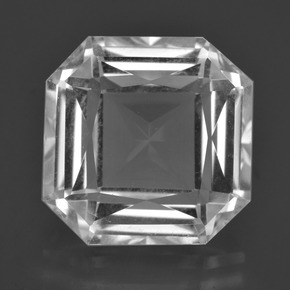 10.84 ct White Quartz Gemstone, Quartz Gem in Octagon / Scissor Cut Shape for Sale.