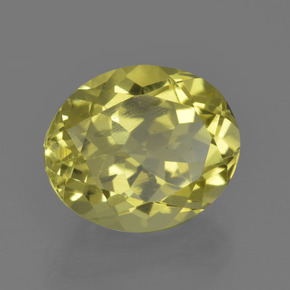 3.59 ct Yellow Quartz Stone, Natural Quartz in Oval Facet Shape for Sale